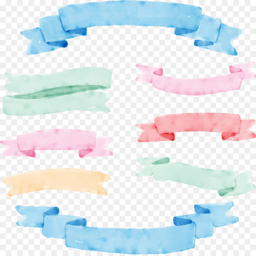 900x900 Watercolor Painting Ribbon Banner - Banner Watercolor