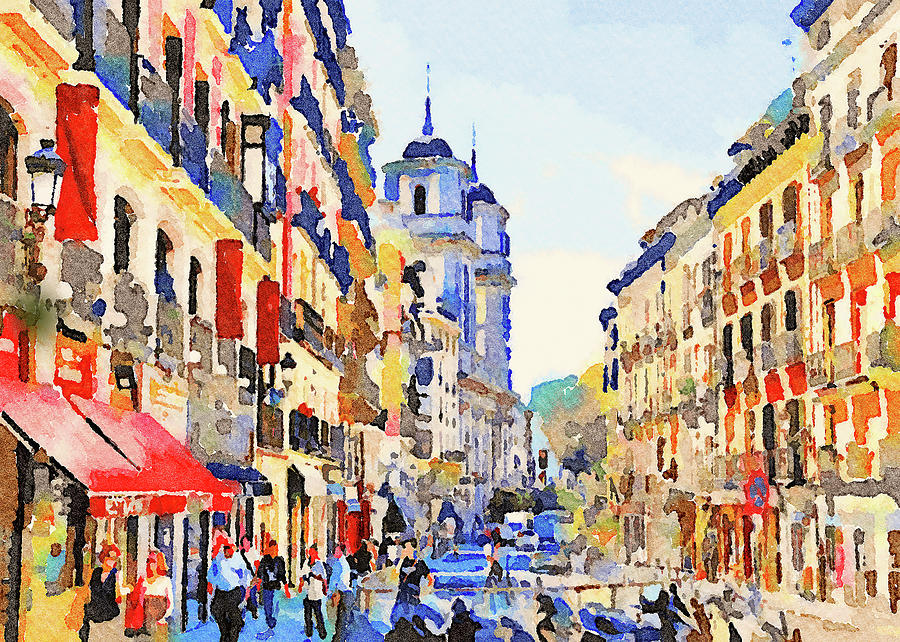 900x642 Barcelona Watercolors 2 Digital Art By Yury Malkov - Barcelona Watercolor