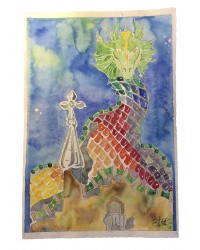 200x250 Watercolor. House With Dragon, Barcelona - Barcelona Watercolor