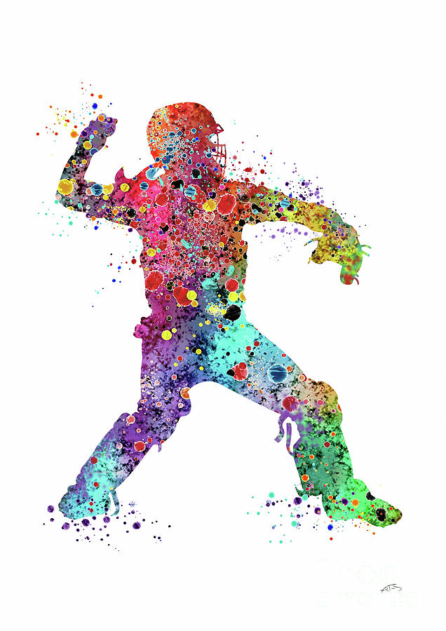 636x900 Baseball Softball Catcher 3 Watercolor Print Digital Art By Svetla - Baseball Watercolor