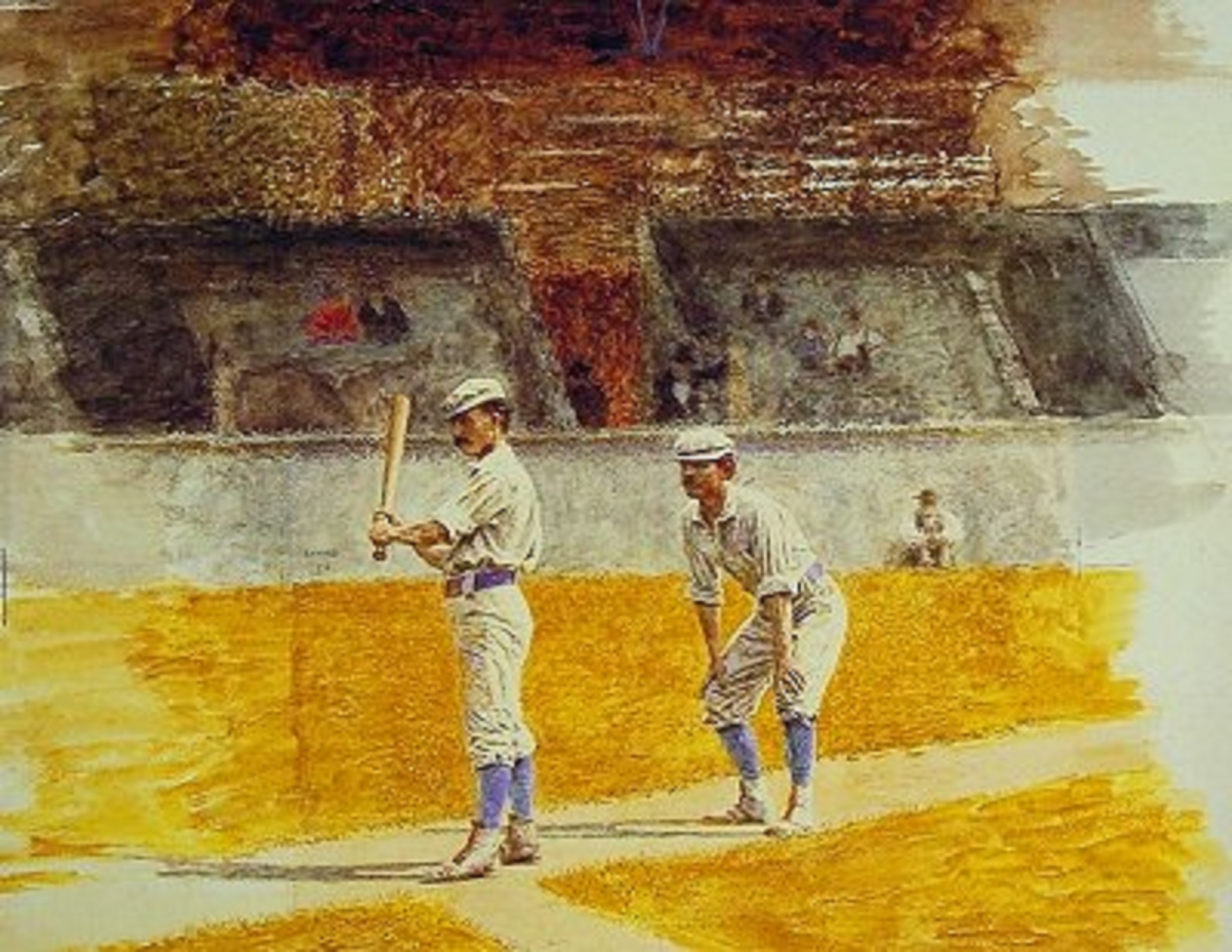 1600x1236 Thomas Eakins (1844 1916) - Baseball Watercolor