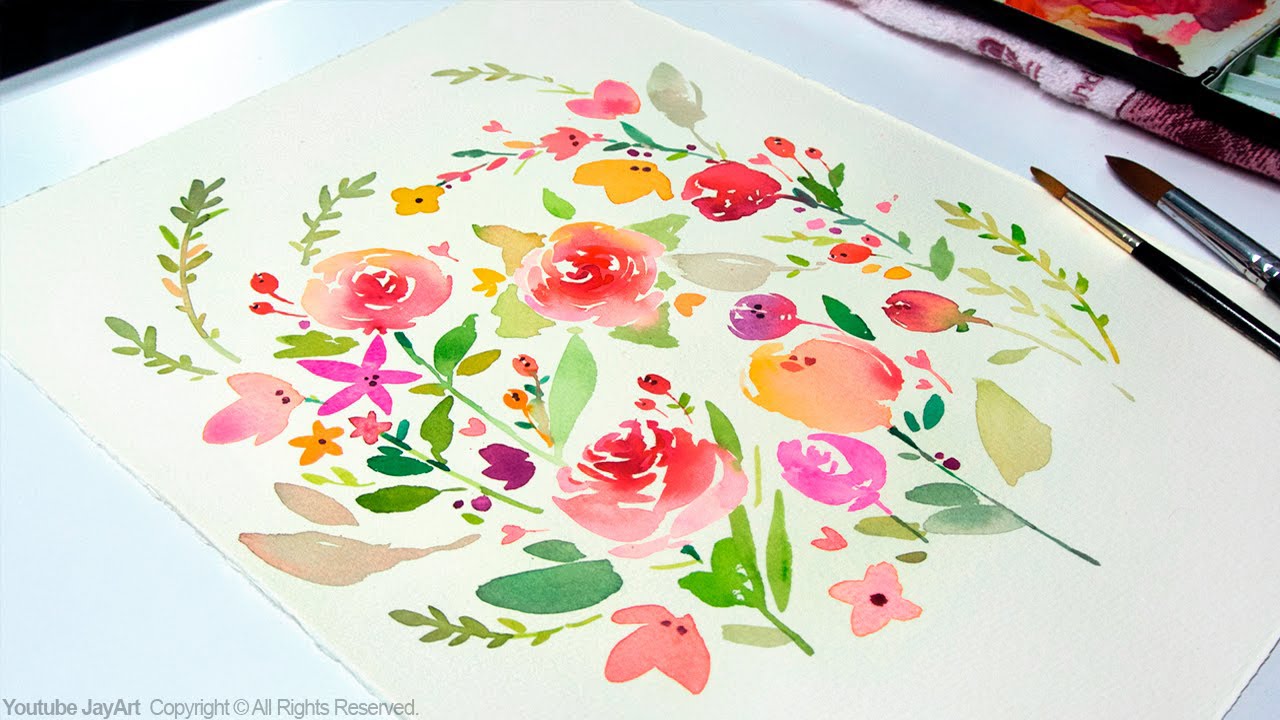 1280x720 Diy Watercolor Painting - Basic Watercolor Flowers