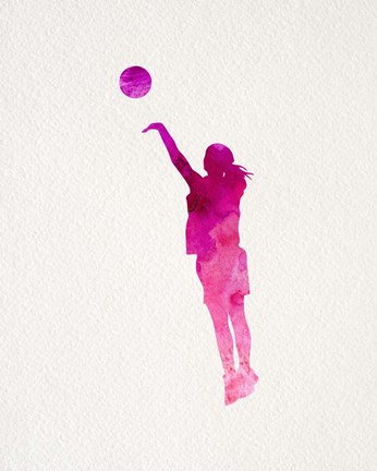 346x432 Basketball Girl Watercolor Silhouette Part Iv Fine Art Print By - Basketball Watercolor
