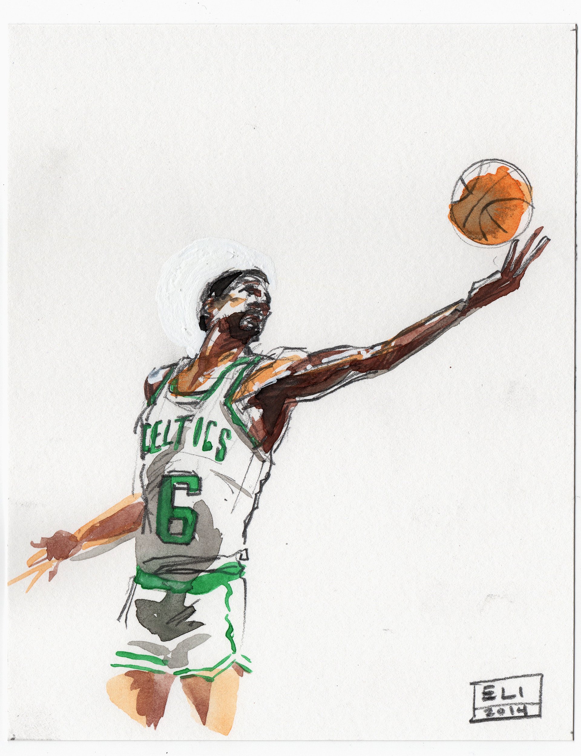 1920x2497 Eli Neugeboren - Basketball Watercolor