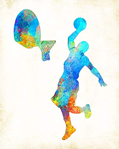 400x500 Basketball Player Watercolor Art Print Dan Morris - Basketball Watercolor