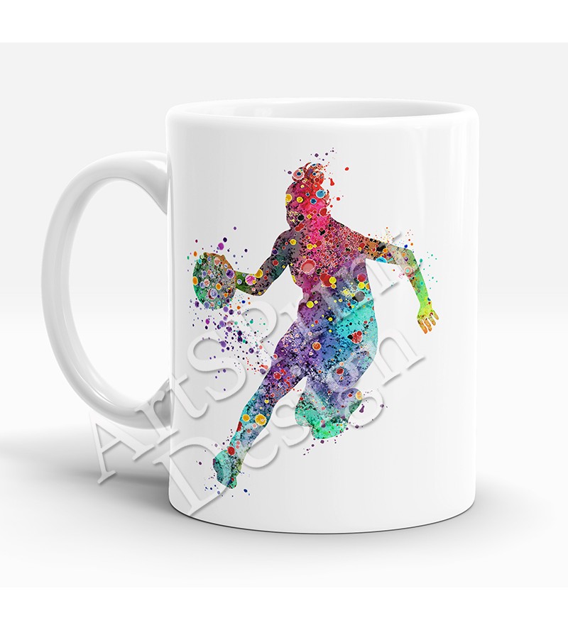 800x888 Basketball Girl Watercolor Mug - Basketball Watercolor