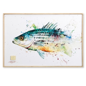 300x300 Striped Bass Canvas Wall Art - Bass Watercolor