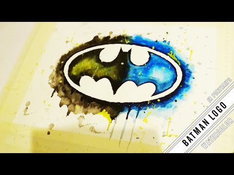 480x360 Batman Logo Watercolor Painting - Batman Logo Watercolor