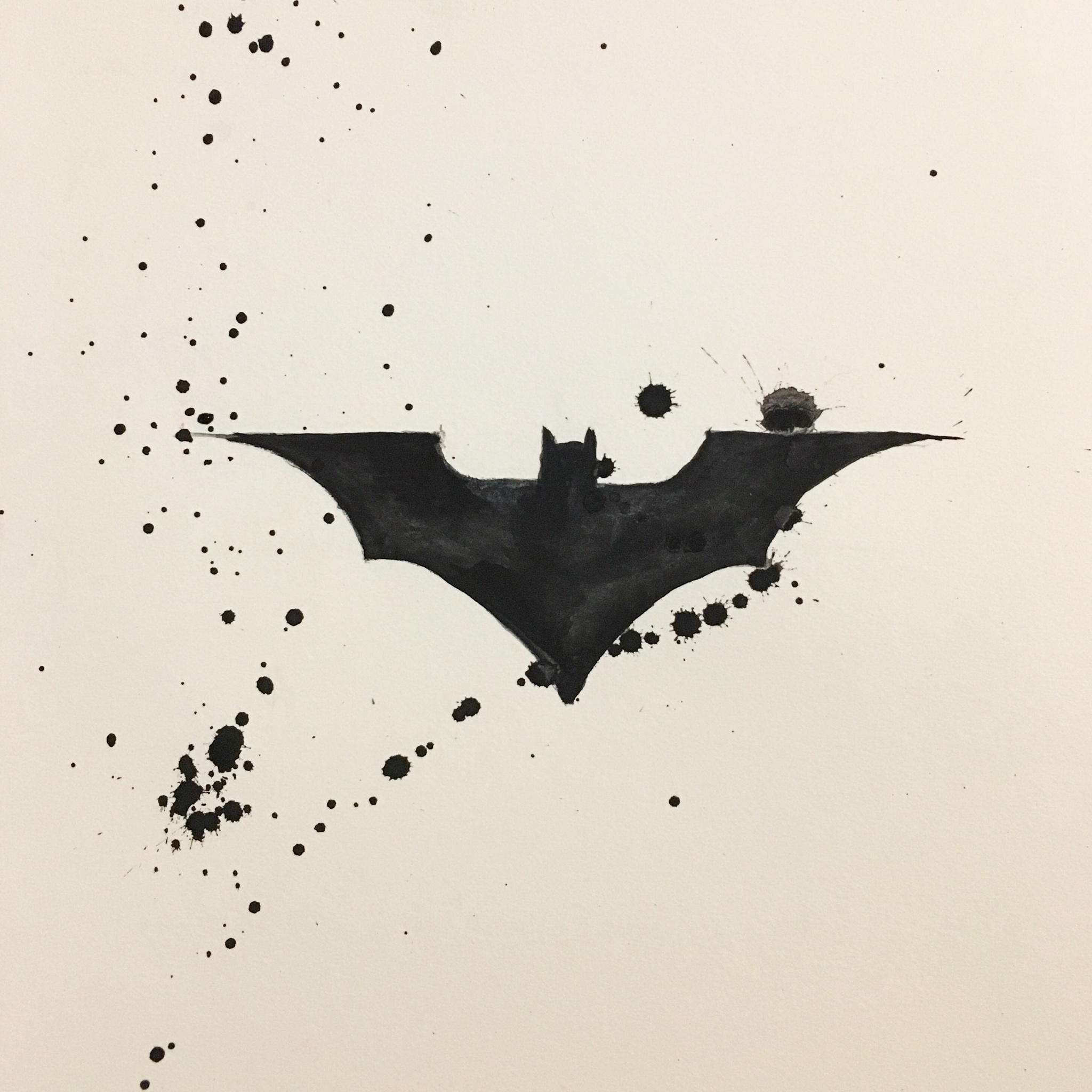 2048x2048 Finished This Watercolor Batman Symbol For My Brother. - Batman Logo Watercolor