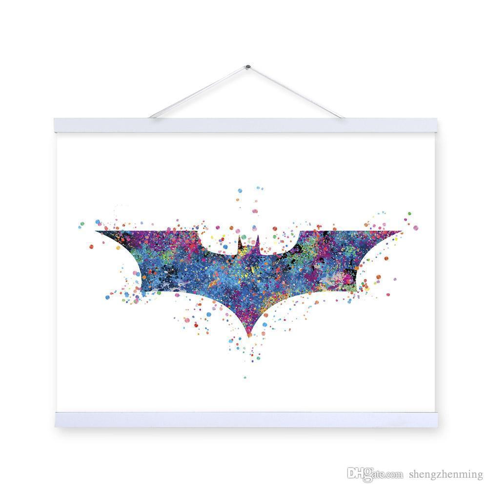 1000x1000 2018 Original Watercolor Batman Logo Living Room Modern Abstract - Batman Logo Watercolor