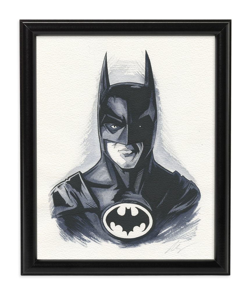 863x1024 Untitled By Rhys Cooper Mondo - Batman Logo Watercolor