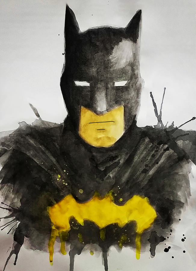 651x900 Batman Watercolor Painting By Dennis Daniel De Lima - Batman Watercolor