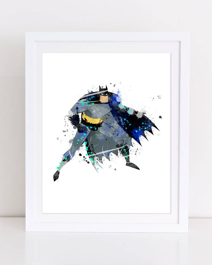 736x920 Batman Watercolor Printable Wall Decor Nursery Wall Art Etsy - Batman Watercolor