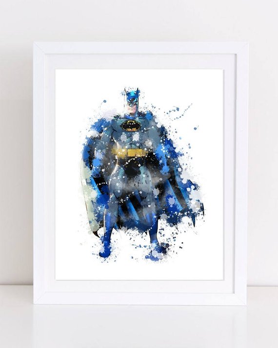 570x713 70% Batman Watercolor Watercolor Batman Batman Nursery Etsy - Batman Watercolor