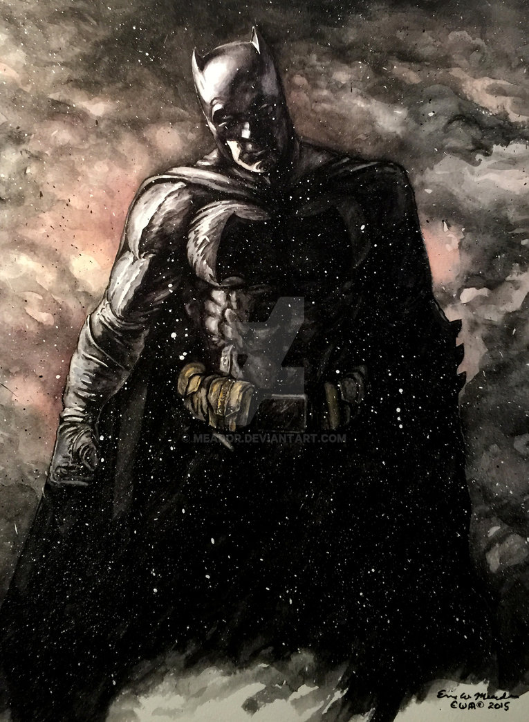 765x1044 Batman Watercolor Experiment By Meador - Batman Watercolor