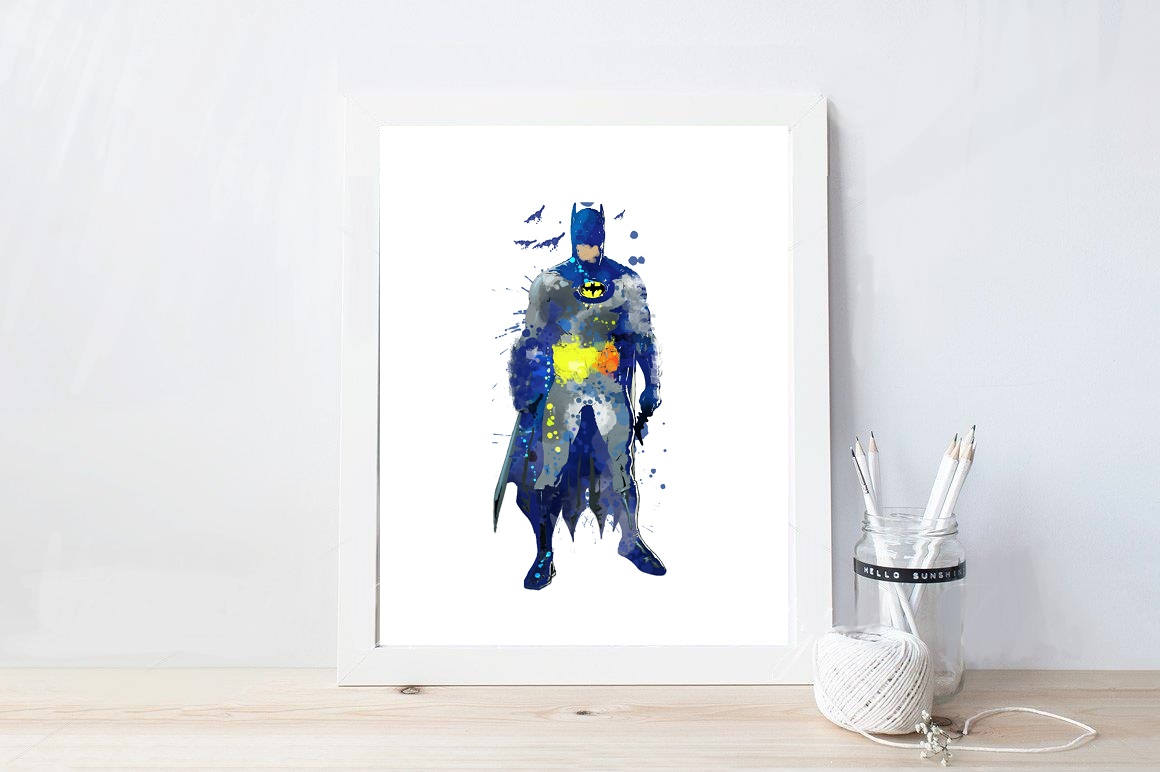 1160x772 Batman Watercolor Poster Watercolor Batman Batman Room Bat Etsy - Batman Watercolor