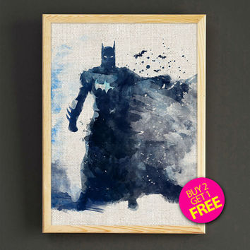 354x354 Batman Watercolor Art Print Dark Knight From Star2go On Etsy - Batman Watercolor