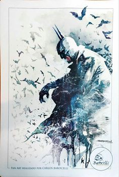 236x350 Batman Watercolor Painting Print Fine Art Print By Cocomilla - Batman Watercolor Painting