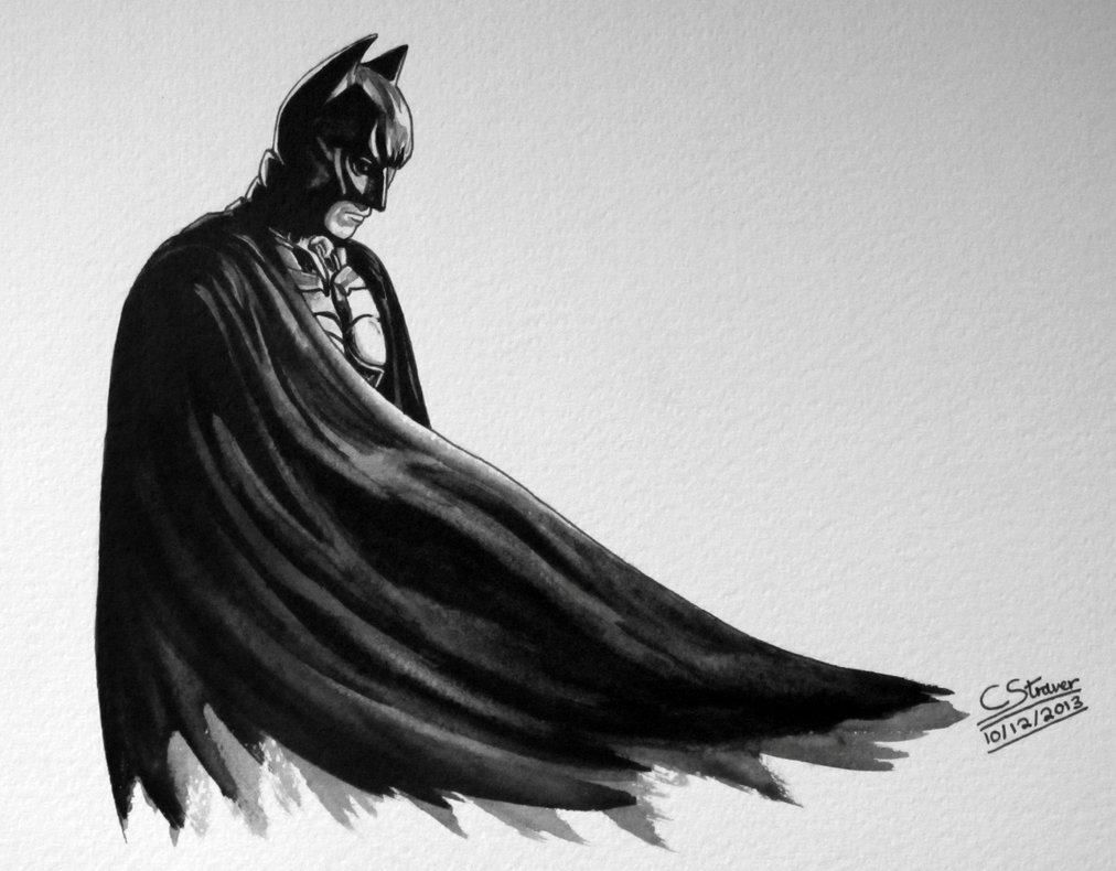 1012x790 Batman Watercolour Painting By Lethalchris - Batman Watercolor Painting