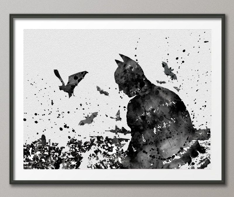 800x674 Kids Batman Watercolor Painting Print Id 12944 - Batman Watercolor Painting
