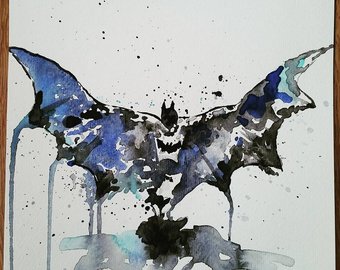 340x270 Lady Lachrymose Watercolor Painting 9x12 - Batman Watercolor Painting