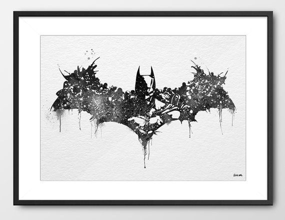 570x441 Batman Watercolor Painting - Batman Watercolor Painting
