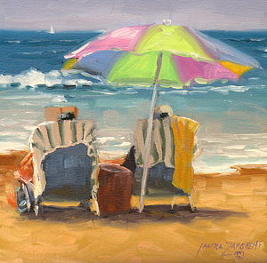 Beach Umbrella Watercolor at PaintingValley.com | Explore collection of ...