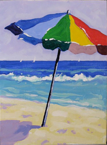 Beach Umbrella Watercolor at PaintingValley.com | Explore collection of ...