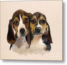 236x228 Beagle Watercolor Reproduction. Portraitvertical - Beagle Watercolor