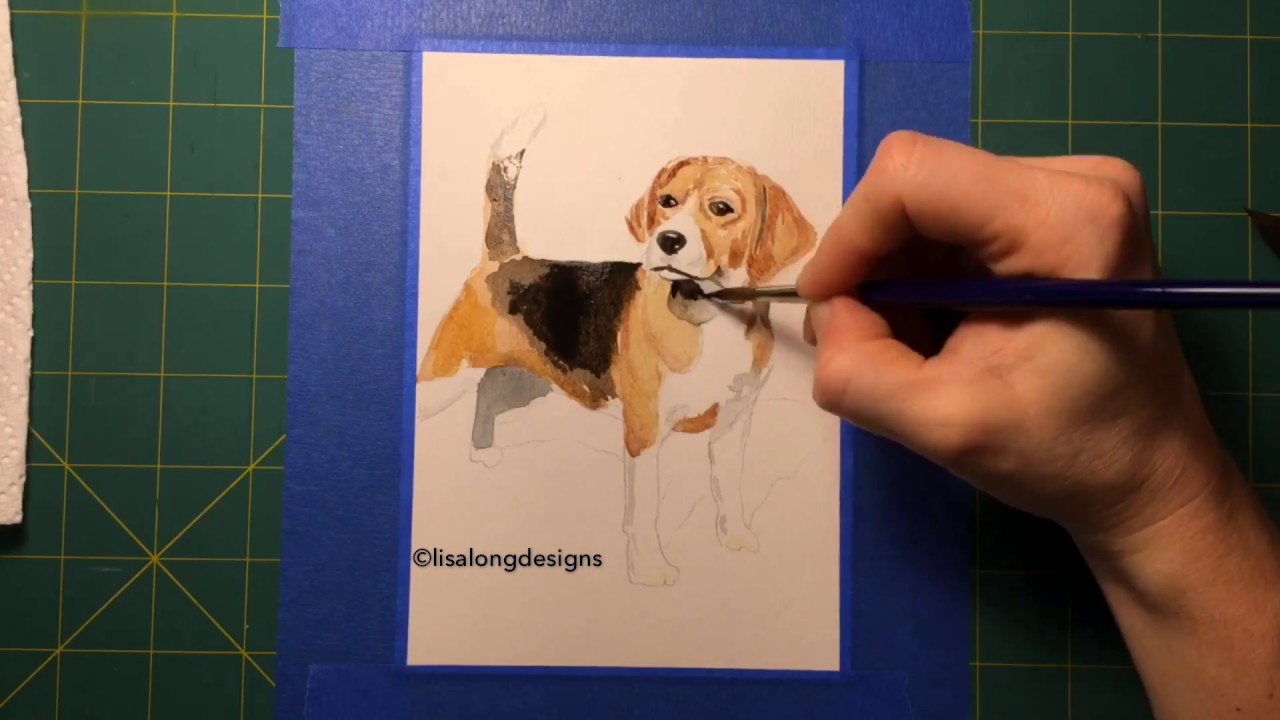1280x720 Satisfying Watercolor Speed Time Lapse Video Top 2018 Animals - Beagle Watercolor