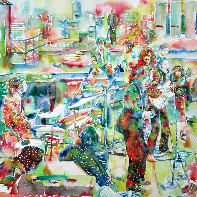 798x800 The Beatles Rooftop Concert - Beatles Watercolor
