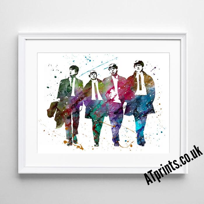 700x700 The Beatles Watercolour Art Print Atprints - Beatles Watercolor