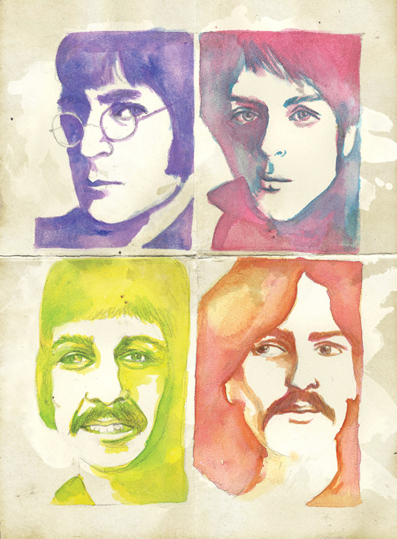 575x780 Beatles Watercolor Camis Gray - Beatles Watercolor