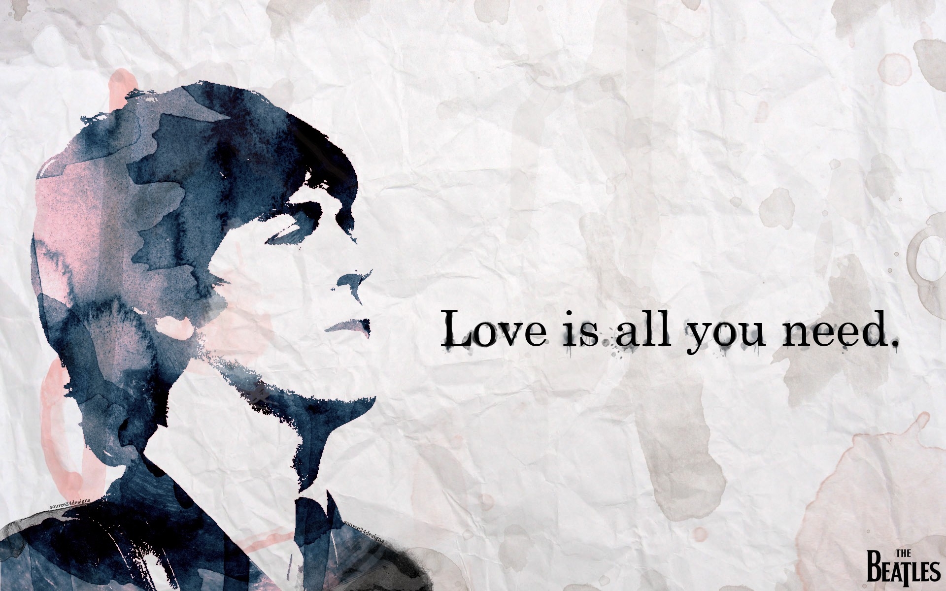1920x1200 Love Typography The Beatles Watercolor 1920x1200 Wallpaper High - Beatles Watercolor