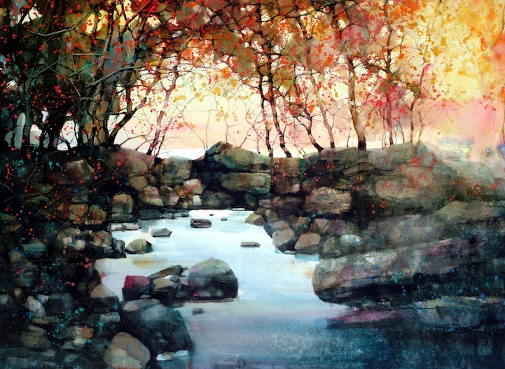 721x527 Beautiful Watercolor Landscapes (12 Pieces) - Beautiful Watercolor