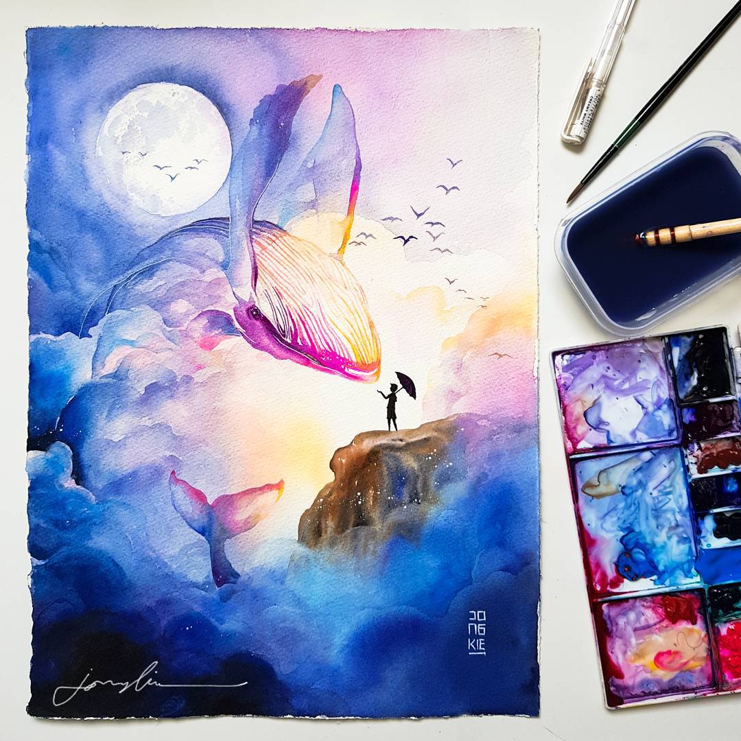 1080x1080 Beautiful Watercolor Animal Illustrations By Luqman Reza Mulyono - Beautiful Watercolor