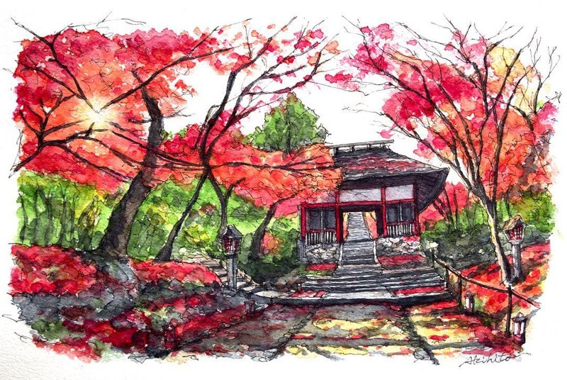 800x536 Artospective Beautiful Watercolor Paintings By Akihito Horigome - Beautiful Watercolor Art