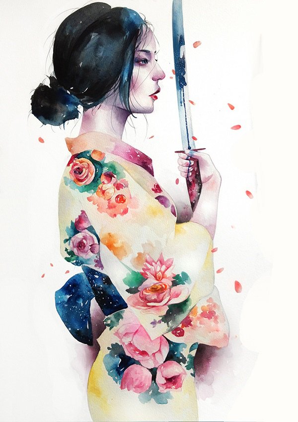 600x848 Beautiful Watercolor Illustrations By Kazel Lim - Beautiful Watercolor Art