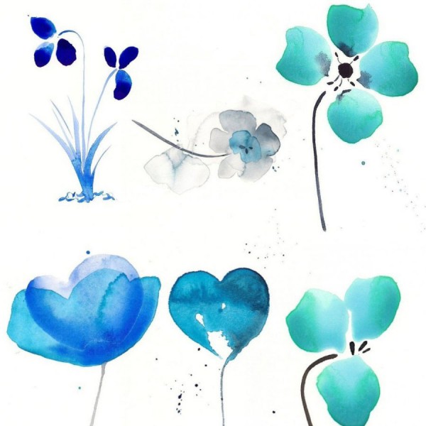 600x600 Download Beautiful Watercolor Flowers Photoshop Brushes - Beautiful Watercolor Flowers