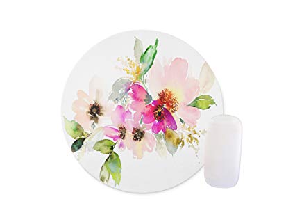 425x319 Beautiful Watercolor Flower Round Mouse Pad - Beautiful Watercolor Flowers