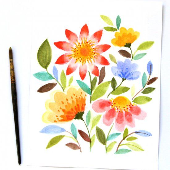 550x550 Anyone Can Paint These Beautiful Watercolor Flowers In 10 Minutes - Beautiful Watercolor Flowers