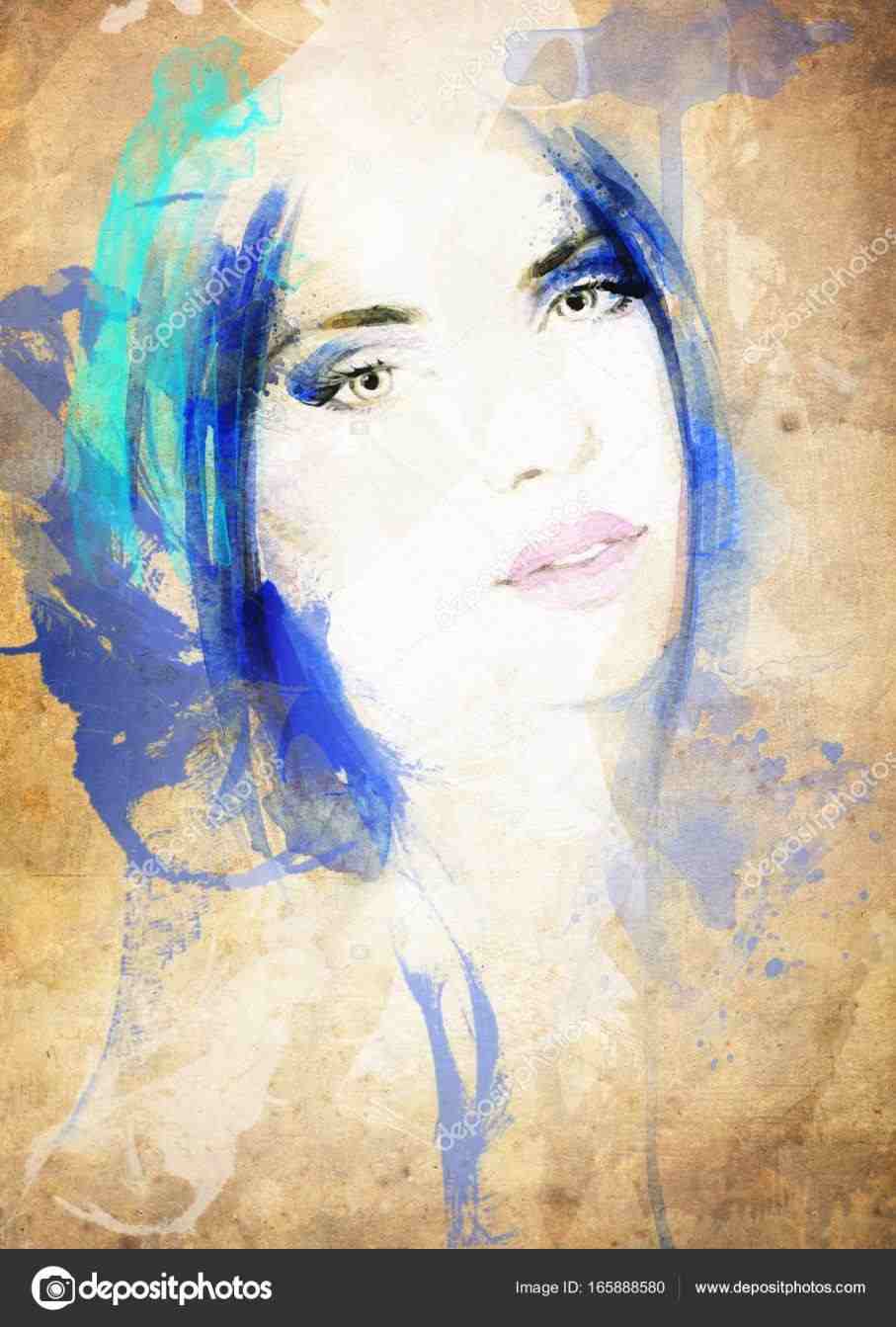 907x1343 Beautiful Woman Painting Watercolor Tr Vbulletin - Beautiful Woman Painting Watercolor