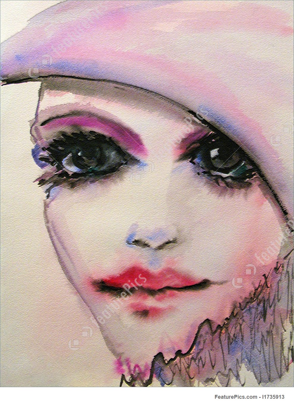 988x1360 Illustration Of Watercolor Beauty - Beautiful Woman Painting Watercolor