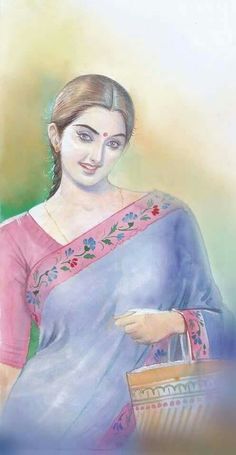 236x455 The 379 Best Indian Paintings Images In 2018 Woman - Beautiful Woman Painting Watercolor