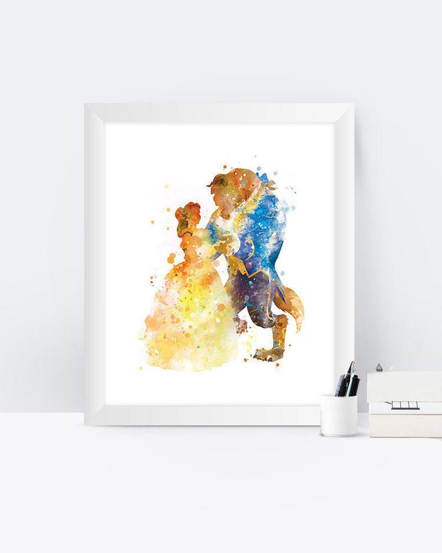 642x803 Beauty And The Beast Art Print Belle Disney Art Disney Etsy - Beauty And The Beast Watercolor