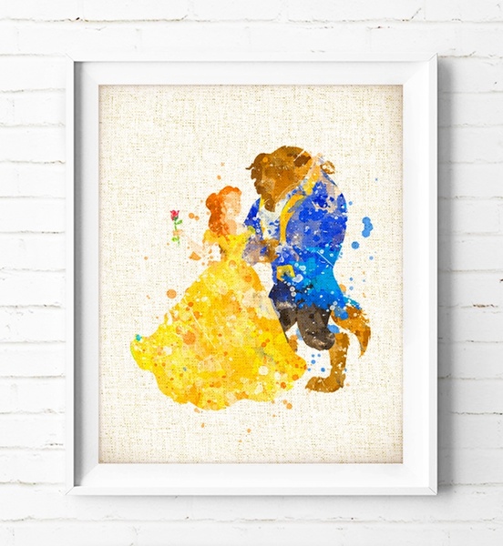 552x600 Wish Beauty And The Beast - Beauty And The Beast Watercolor