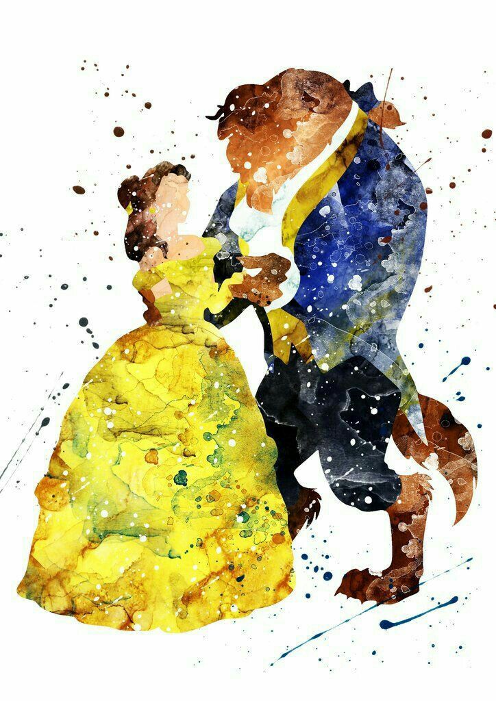 724x1024 Belle Beast=belleast Beauty Beast=beauty Beast Coolfunnysad - Beauty Beast Watercolor