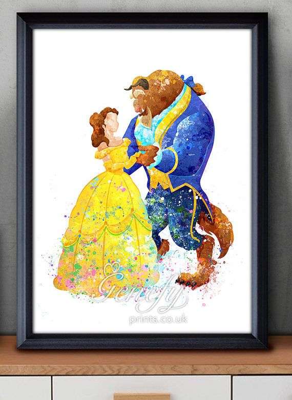 570x781 Disney Princess Watercolor Awesome Disney Princess Belle Beauty - Beauty Beast Watercolor