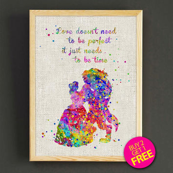 354x354 Shop Disney Beauty And The Beast Art On Wanelo - Beauty Beast Watercolor