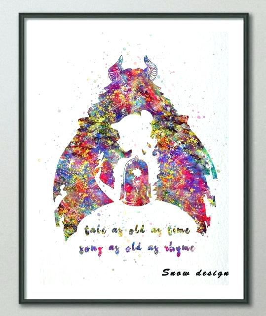 539x640 Beauty And The Beast Wall Art - Beauty Beast Watercolor